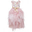 Lesy Luxury Jacquard Flower Girls Pink-Gold Long Tulle Dress (foto #2)