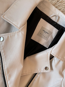 Nahkjakk valge, vero moda (3 foto / 3)