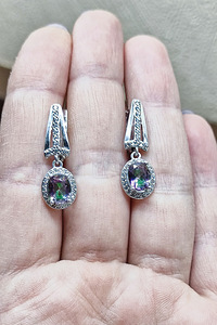 Серьги серебряные 925° с цирконием (2 фото из 3)