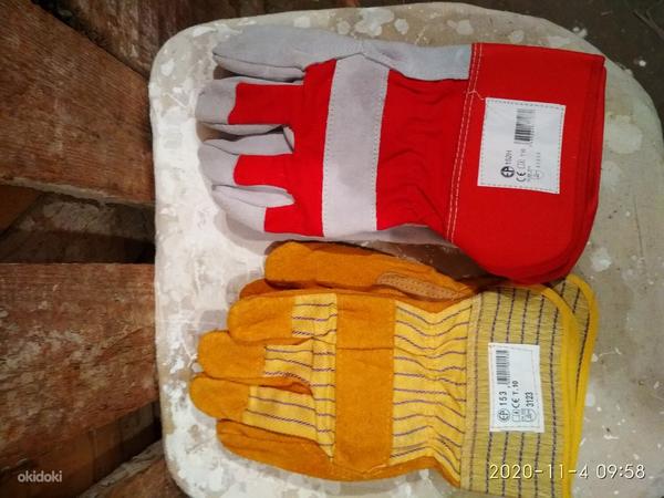 Кожаные рабочие перчатки (фото #2)