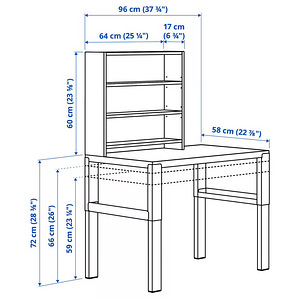 Kirjutuslaud riiulitega PÅHL - IKEA (96x58 cm) (5 foto / 9)