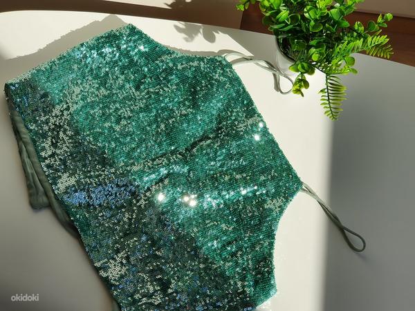 Mint green sequin crop top (foto #4)