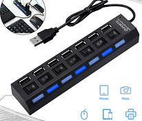 Адаптер USBハブUSB Switch Hub 2.0 Высокоскоростной многопортовый концентратор на 7 портов