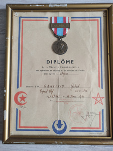 Диплом и медаль.Франция.1960 год.