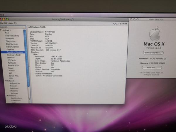 Ретро Apple iMac G5 1,8 20 дюймов A1076 (фото #4)