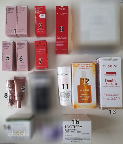 Näohooldus Clarins/Shiseido/Elizabeth Arden/Lancome/Biotherm