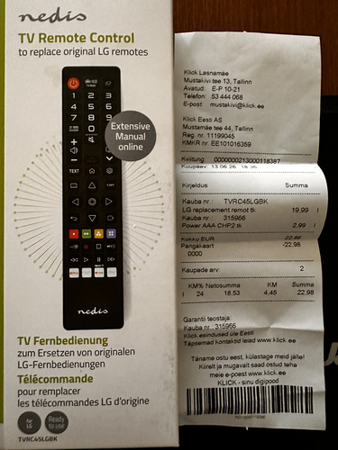 Uus universaalne LG teleri pult