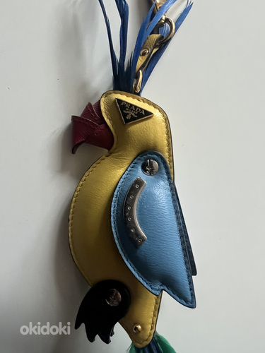 Prada Parrot Bird Leather Bag Charm Key Ring (foto #1)