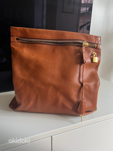Tom Ford Caramel Tan Suede Leather Wrist bag (foto #3)
