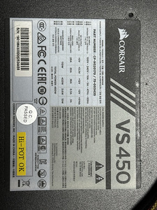 CORSAIR VS450 toiteplokk (1 foto / 2)