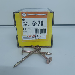 CT 06070 Puidukruvid 6x70 100tk/pakk koos pressseibiga T30 (3 foto / 5)