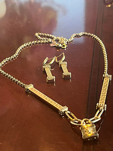 Комплект Versace с золотым колье и серьгами Sample 585 (2 фото из 2)