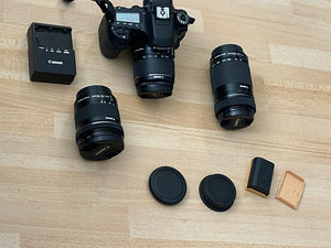 Canon 80D с объективами и штативом