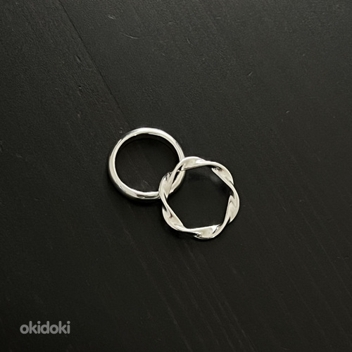 (Новые) ASOS 2 посеребренных кольца, размер M/L (фото #3)
