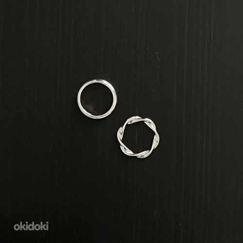 (Новые) ASOS 2 посеребренных кольца, размер M/L (фото #4)