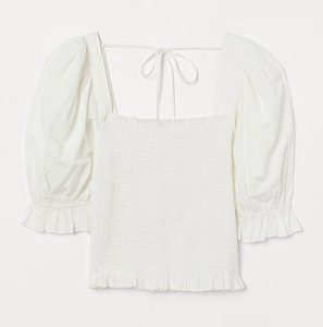 (NEW) H&M Puff-sleeve square neck top