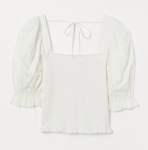 H&M Puff-sleeve square neck top