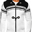 !СКИДКА! Черно-белый свитер с молнией и капюшоном, XL (фото #2)