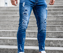 !СКИДКА! Синие модные джинсы с поясом