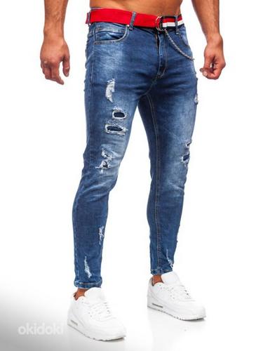 !СКИДКА! Синие модные джинсы с поясом (фото #2)