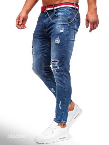!СКИДКА! Синие модные джинсы с поясом (фото #6)