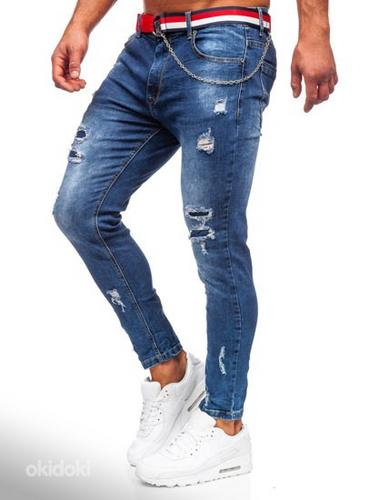 !СКИДКА! Синие модные джинсы с поясом (фото #8)