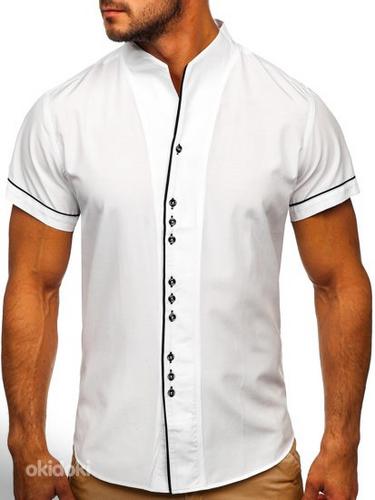 !СКИДКА! Белая рубашка с короткими рукавами (фото #1)