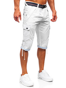 Белые летние брюки с поясом