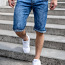 Мужские синие джинсовые шорты (фото #5)