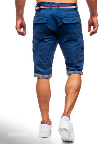 !СКИДКА! Синие летние брюки с поясом (фото #3)