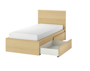 IKEA MALM voodiraam koos madratsiga / 2 voodikastiga (4 foto / 5)