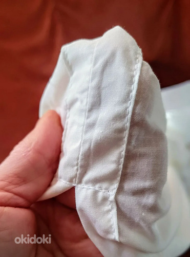 Мешочек-одеяло из льна сшитый своими руками с полоской хлопк (фото #3)